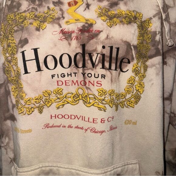 Hoodville Fight Your Demons Graphic Hoodie Size XL - Picture 4 of 7